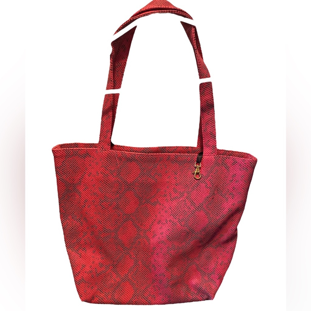 Makeup Junkie tote!  VVG used condition, beautiful bright pink snakeskin look!